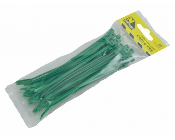 140mm x 3.6mm Green Cable Ties (50 per pack)